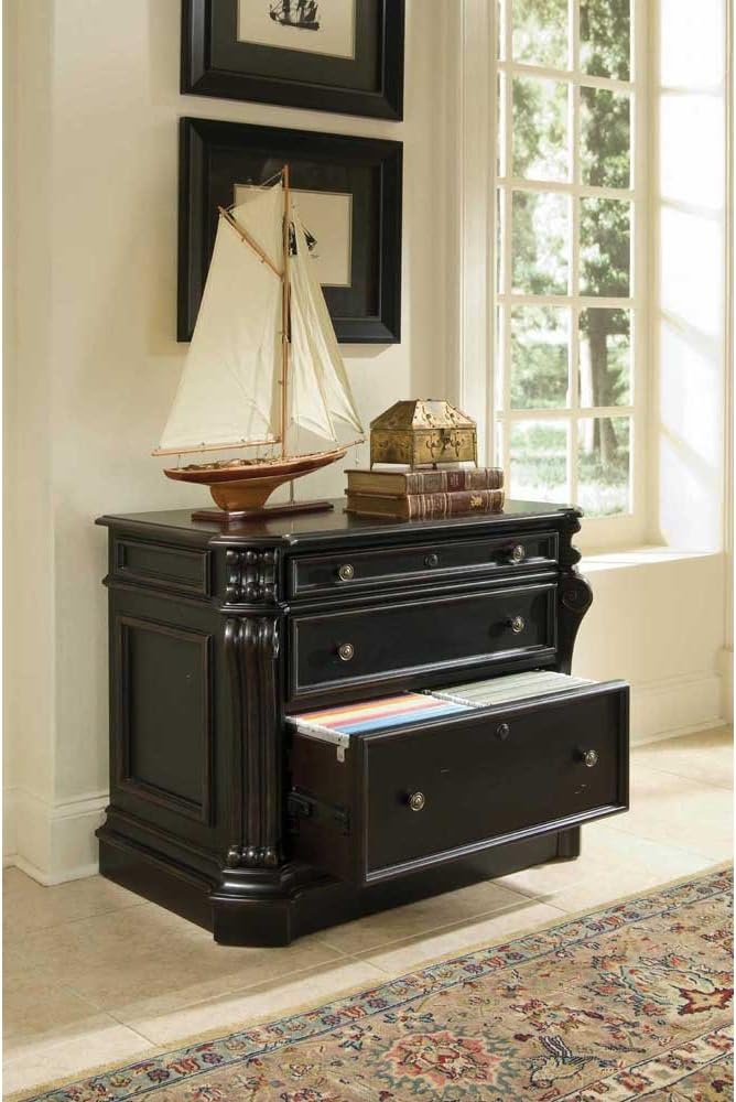 Hooker Furniture Telluride 2 Drawer Wood Lateral File Cabinet in Black