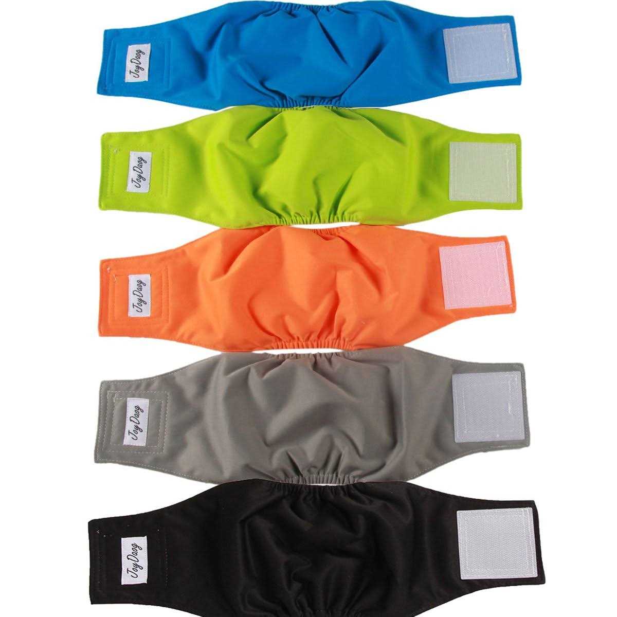 JoyDaog Reusable Belly Bands for Dogs,5 Pack Washable Dog Diapers Male Puppy Nappies Wrap - Pet Supplies online store