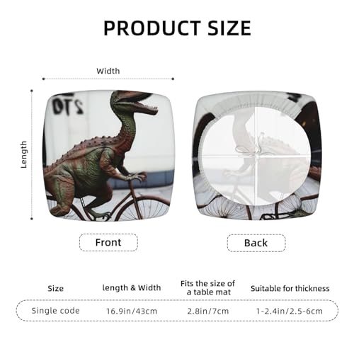 Seat Covers for Dining Room Chairs Dust-Proof Chair Covers Set of Four Pieces Washable Dinosaur Bicycle Seat Cushion Slipcovers with Elastic Ties Chair Seat Protector for Kitchen Office