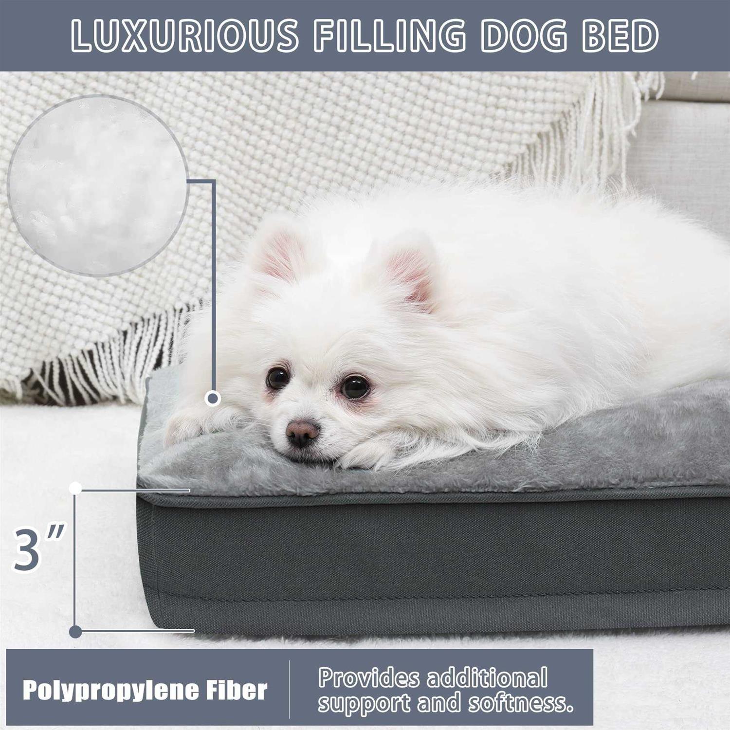 NUPIDA Dog Bed Waterproof Deluxe Plush Dog Beds with Removable Washable Cover Anti-Slip Bottom Pet Sleeping Mattress for Large - Pet Supplies online store