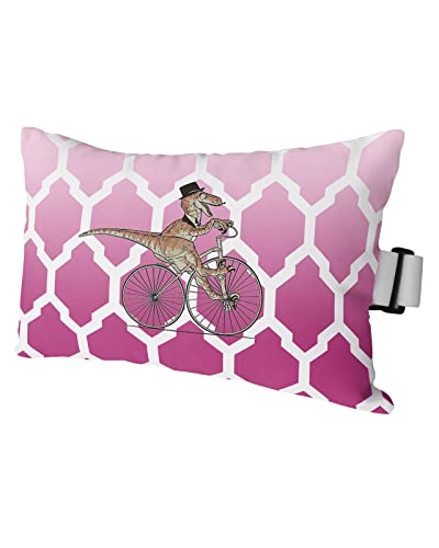 Outdoor Lumbar Pillow for Chaise Lounge Chair Dinosaur Ride Bike Cartoon Head Resting Pillow Ombre Green Geometric Moroccan Pillow with Adjustable Strap for Patio Recliner Office Sofa 2 Pack 12x20
