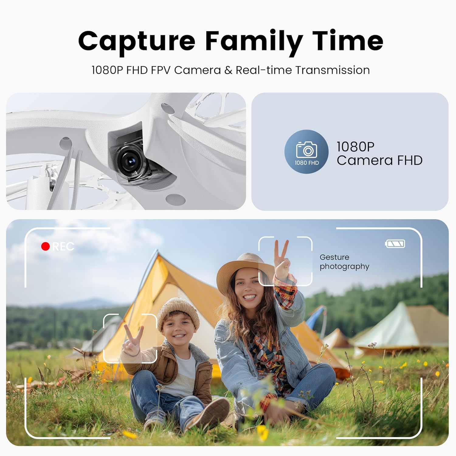 Ameta RC Drones for Kids Beginners with 1080P HD FPV Camera, Cool Toys for Boys Girls, RC Quadcopter with Cool LED Light, Propeller Full Protect and Long Flight Time, Morpho Drone with Camera