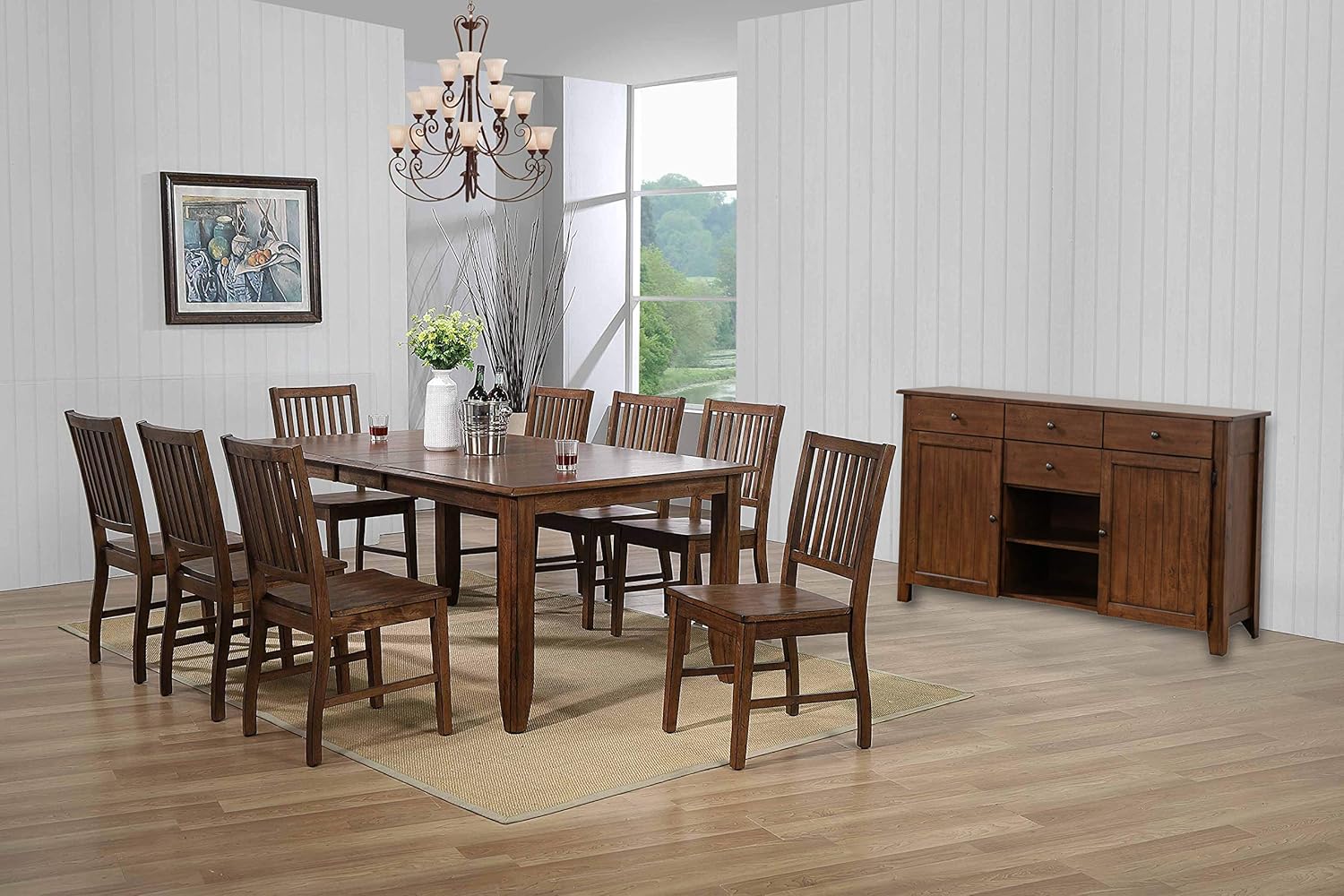 Sunset Trading Simply Brook Dining Table Set, Amish Brown