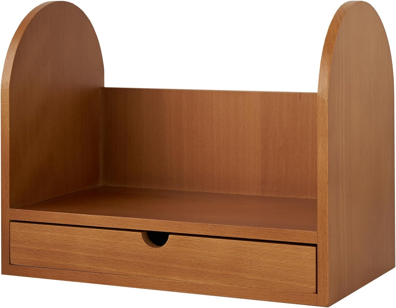 ressence Desktop Wood Bookshelf Wide-Drawer Type, Walnut