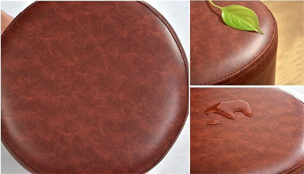 Storage Footstool Solid Wood Shoes Stool lstered Footstool Footrest Leather Dressing Stool/Makeup Stool Dining Chair Small Seat Foot Rest Chair Beige lst
