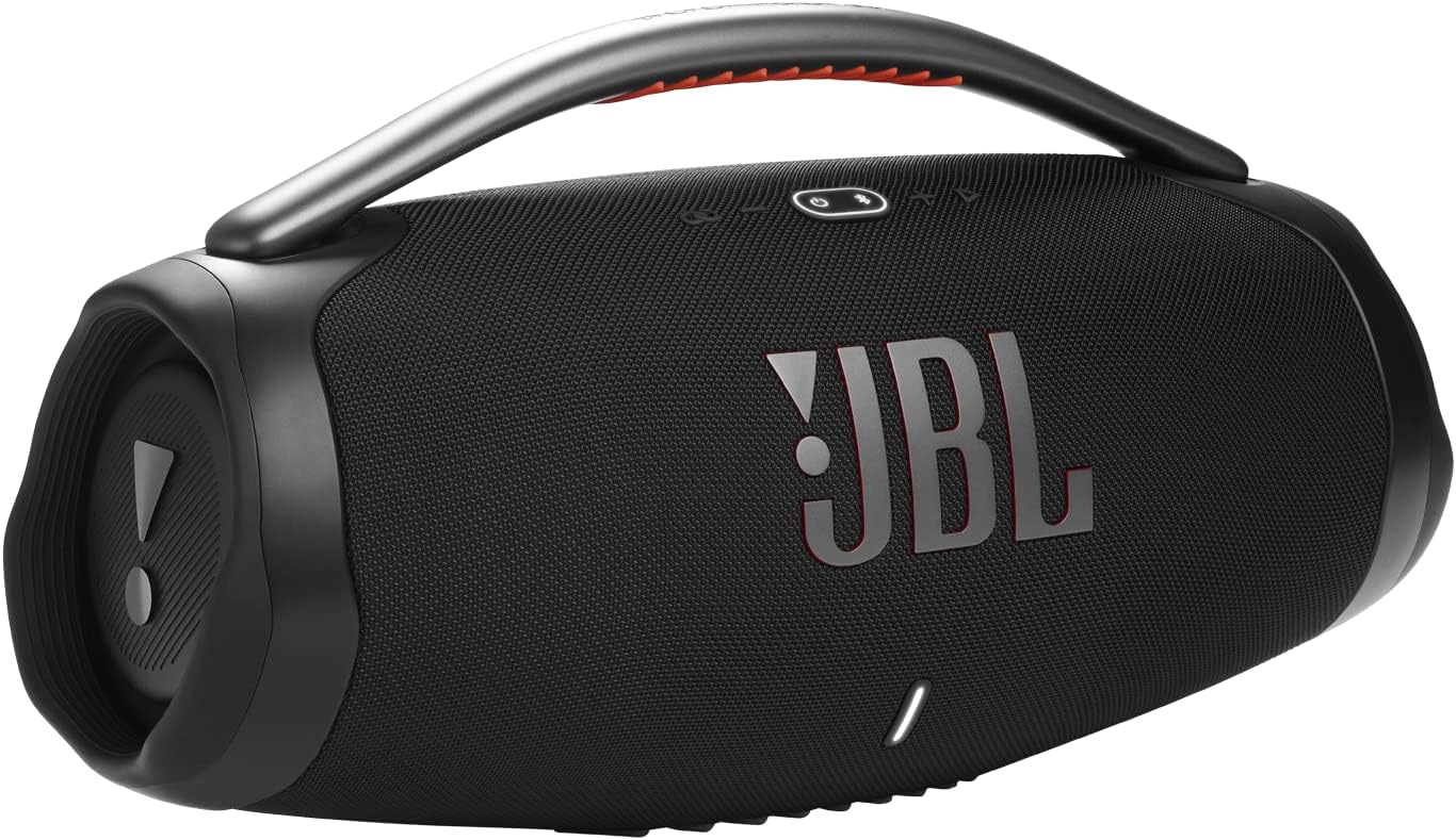 JBL Boombox 3 Black Portable Bluetooth Speaker with Massive Sound, Deepest Bass, IPX7 Waterproof, 24H Playtime Flip 6 Portable Bluetooth Speaker, IPX7 Waterproof, 12 Hours Playtime