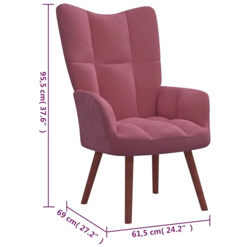 Relaxing Chair Pink Velvet,with its Ergonomic Contours, This Armchair Provides Optimal Lumbar Support and enhances Your Relaxation Experience. Living Room Armchairs, Recliners & Sleeper Chairs