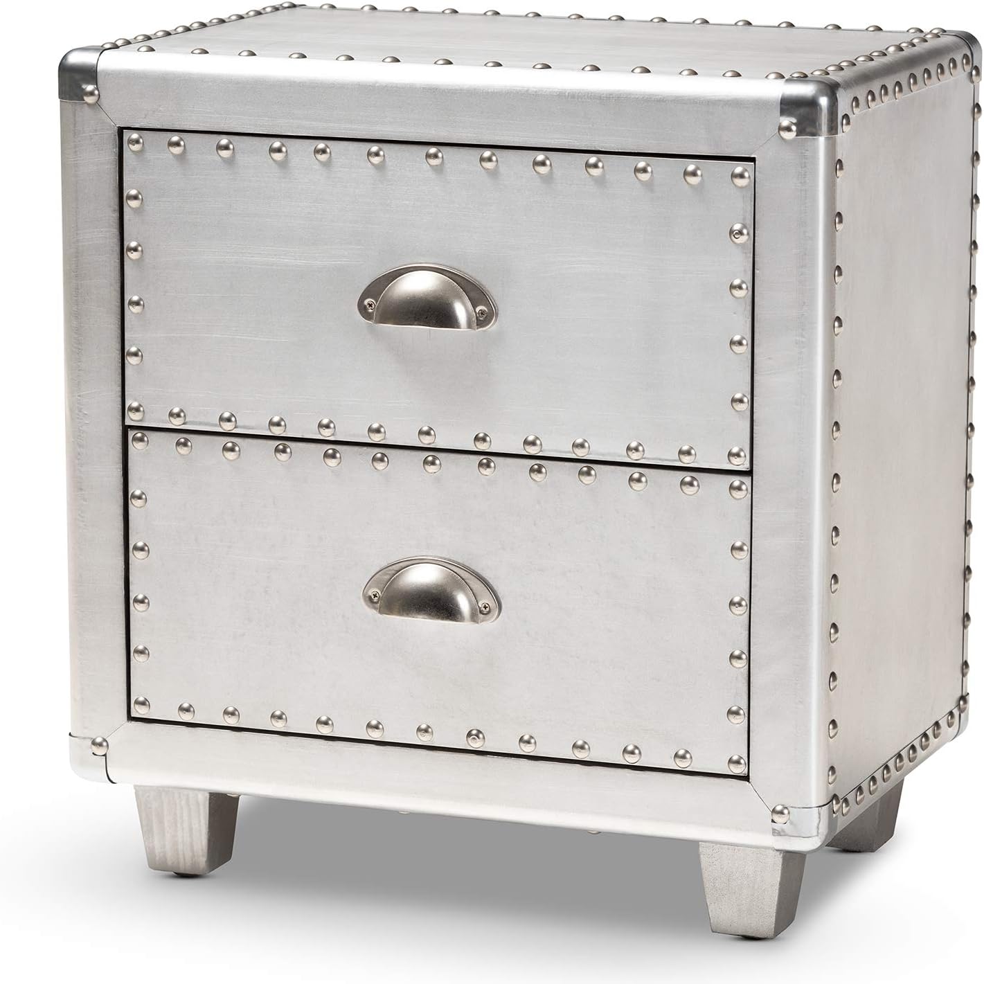 Baxton Studio Nightstands, One Size, Silver