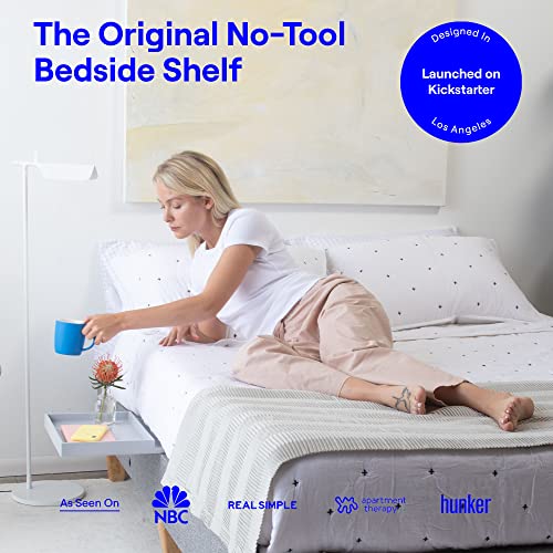 BedShelfie Bedside Shelf for Bunk Bed & Top Bunk, College Dorm Room Essentials, Loft Nightstand, Floating Bed Side Table Tray Storage, Dorm Room Decor, College Dorm Essentials, Minimalist Natural Wood