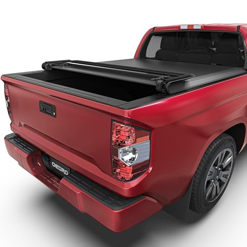 OEDRO Soft Quad Fold Truck Bed Tonneau Cover Compatible with 2022 2023 2024 Toyota Tundra(Excl.Trail) 6.5 ft Bed with Deck Rail System