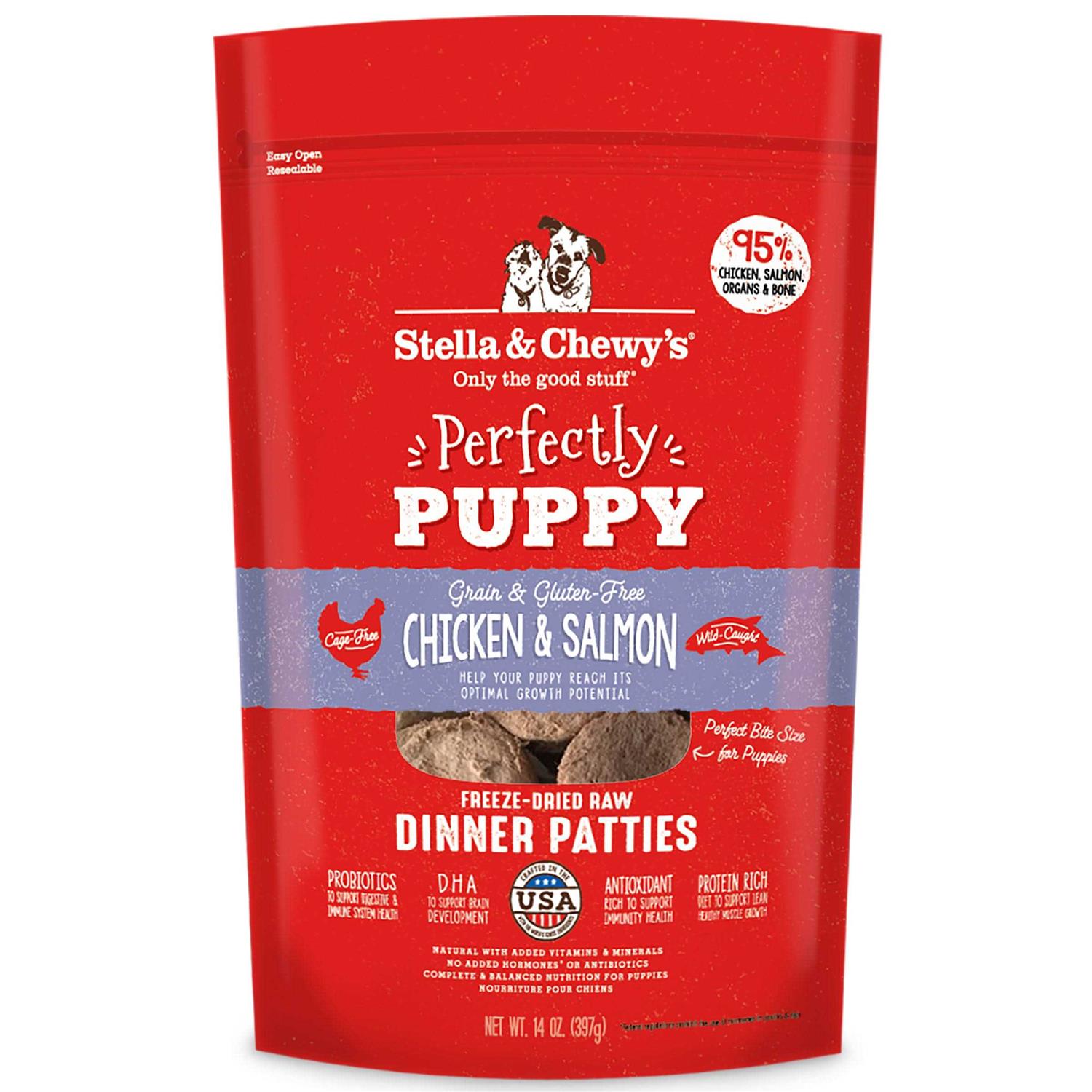 Stella & Chewy's Perfectly Puppy Freeze-Dried Raw Dog Food Salmon Dinner Patties - Pet Supplies online store