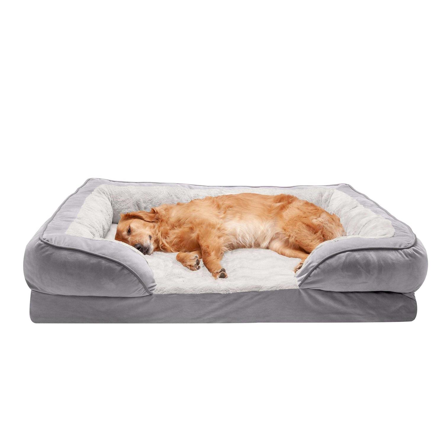 FurHaven Sofa Dog Bed Velvet Waves Perfect Comfort - Pet Supplies online store