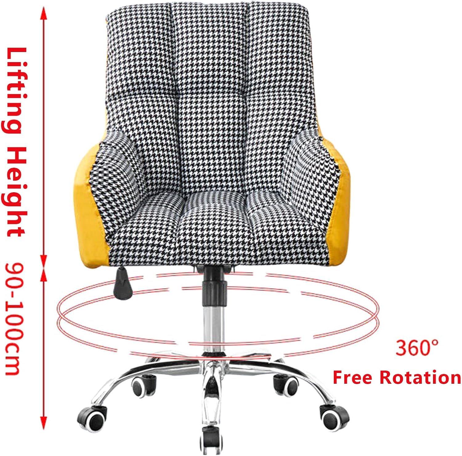 Swivel Chair Office Chair Home Swivel Chair Leisure Vanity Armchair, Computer Desk Chair, Height Adjustable + 360° Castors