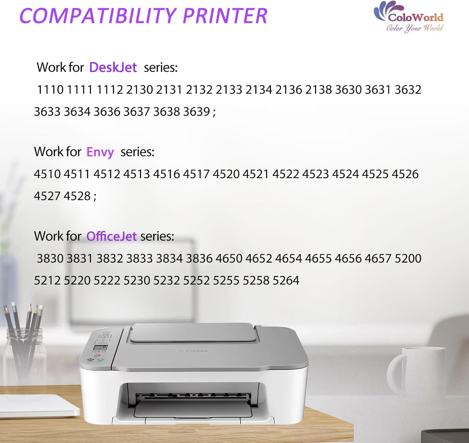 ColoWorld Remanufactured for HP Ink 63 Replacement for HP 63 Ink Cartridge Combo Pack Fit for Envy 4520 3634 OfficeJet 3830 5252 4650 5258 4655 4652 DeskJet3636 3630 Printer (1 Black,1 Color)