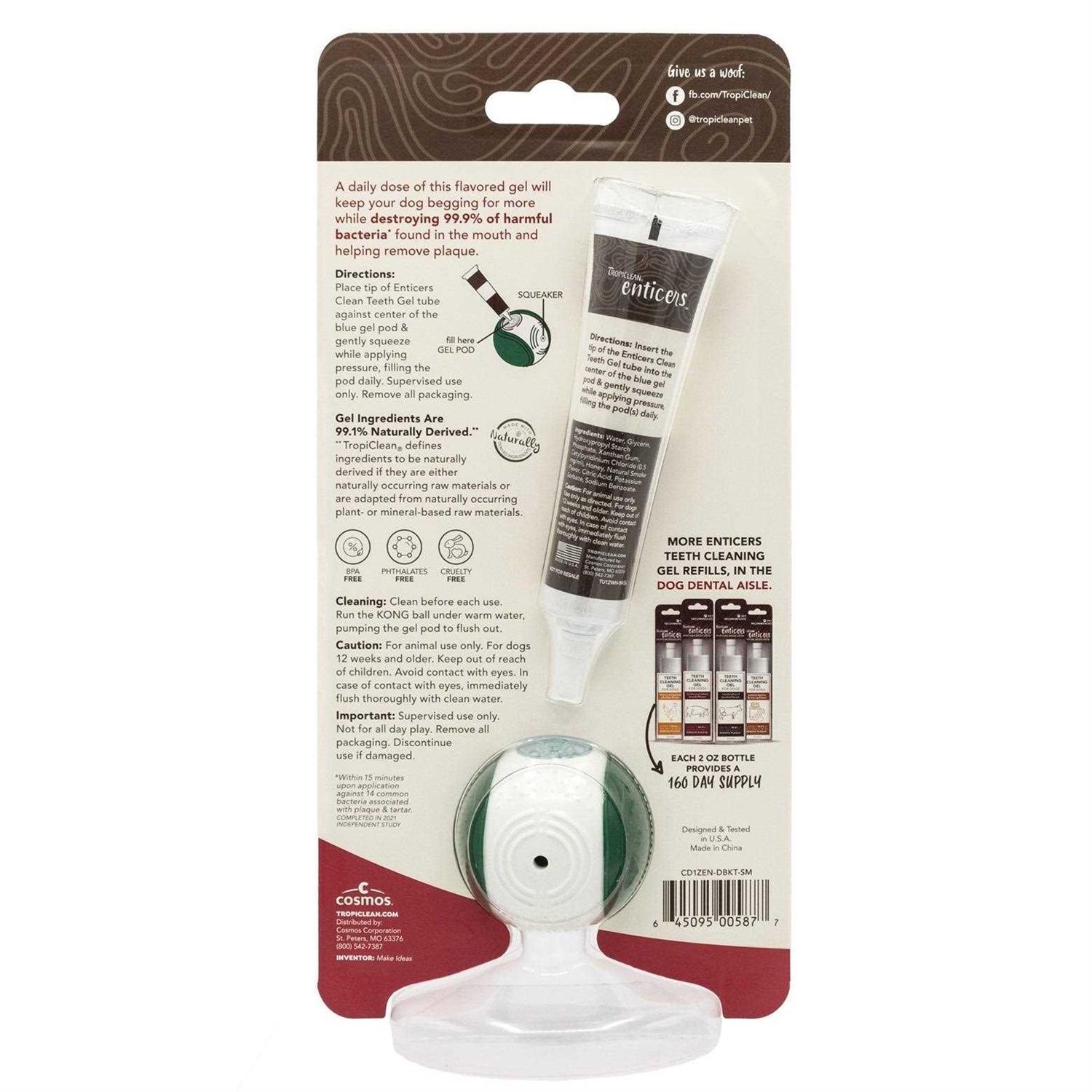 Tropiclean Enticers Teeth Cleaning Gel & Kong Dental Ball Beef Brisket - Pet Supplies online store