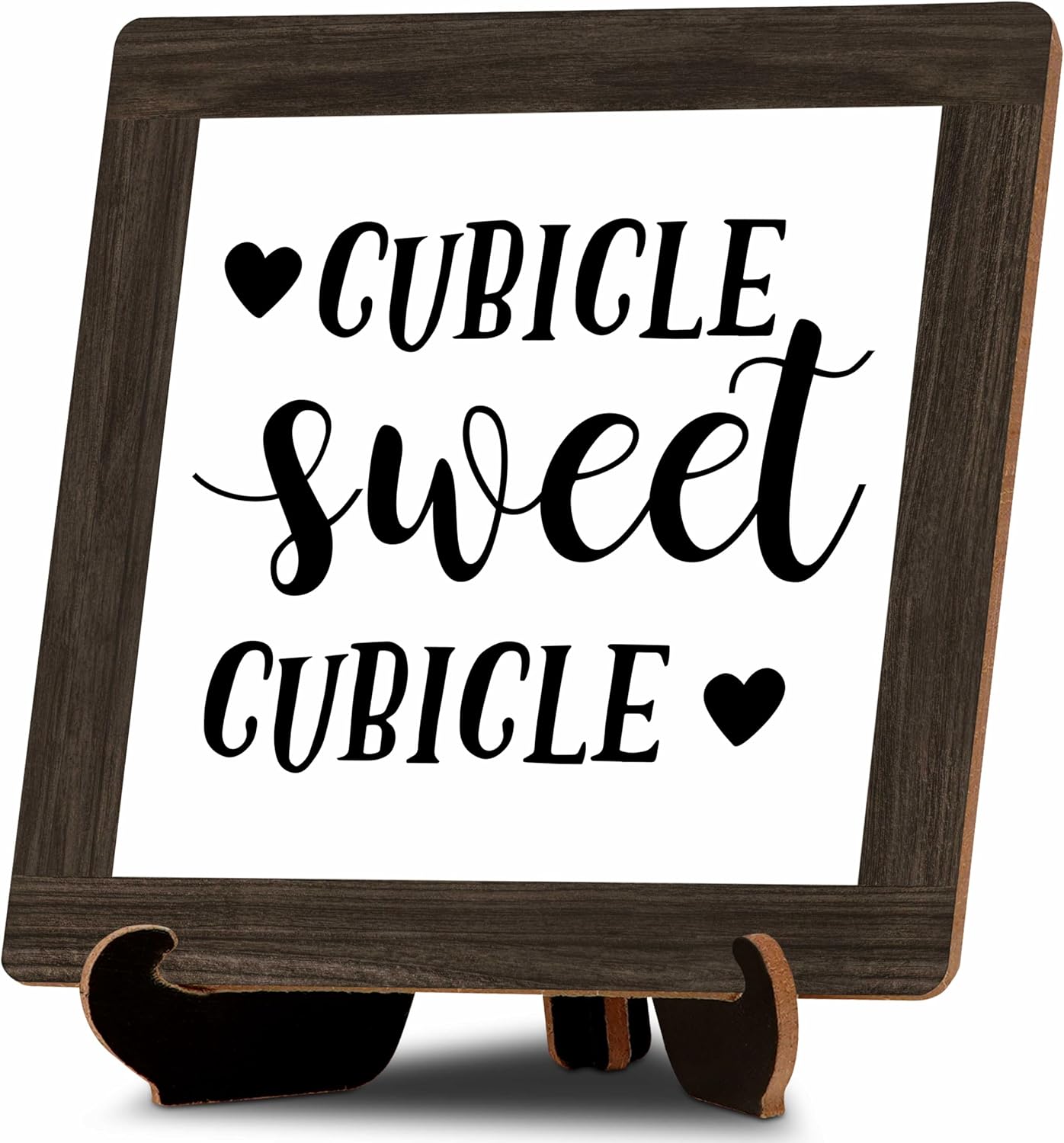 Farmhouse Office Desk Decor, Cubicle Sweet Cubicle Wood Sign, 5x5 Inches Inspirational Office Table Sign, Birthday Christmas Office Gifts for Boss Leader Coworkers -B22
