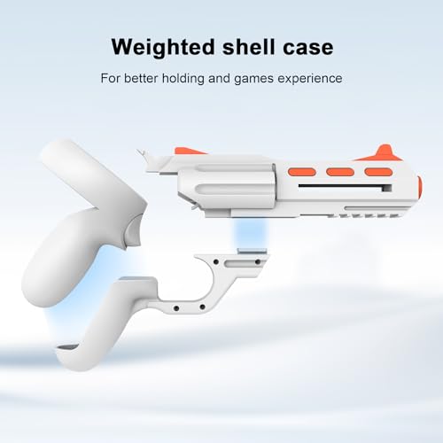 Relohas VR Handle Accessories for Meta Quest 2, Gun Stock for Oculus Quest 2, Weighted Controller Grips, Enhance Realistic FPS Gaming Experience