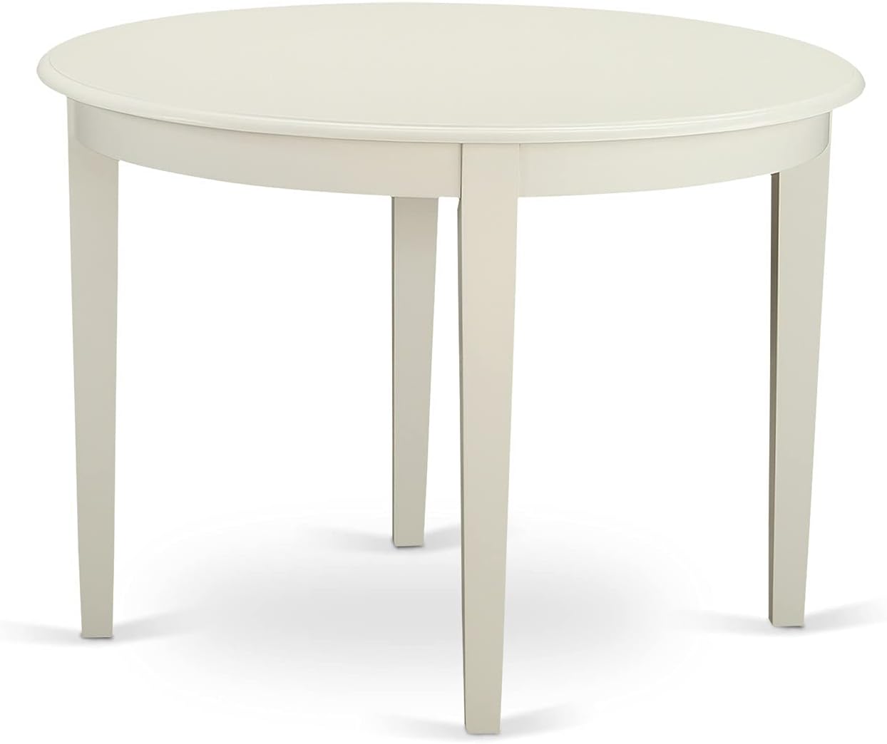 Gothic Grace 5Pc Dining Set Includes A Round Dinette Table and Four Double X Back Linen Seat Kitchen Chairs, White Finish