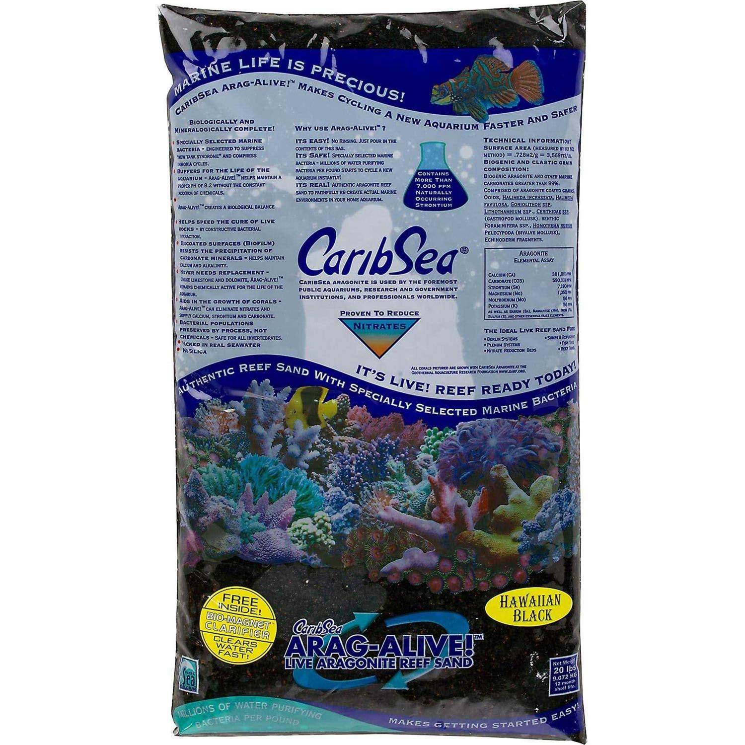 CaribSea Arag-Alive Hawaiian Black Aquarium Sand - Pet Supplies online store