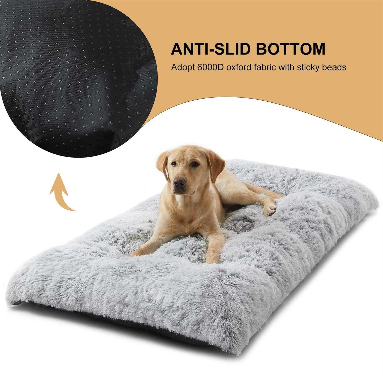 BFPETHOME Dog Beds for Large Dogs Plush Dog Crate Bed Fluffy Cozy Kennel Pad for Sleeping &Ease Anxiety - Pet Supplies online store