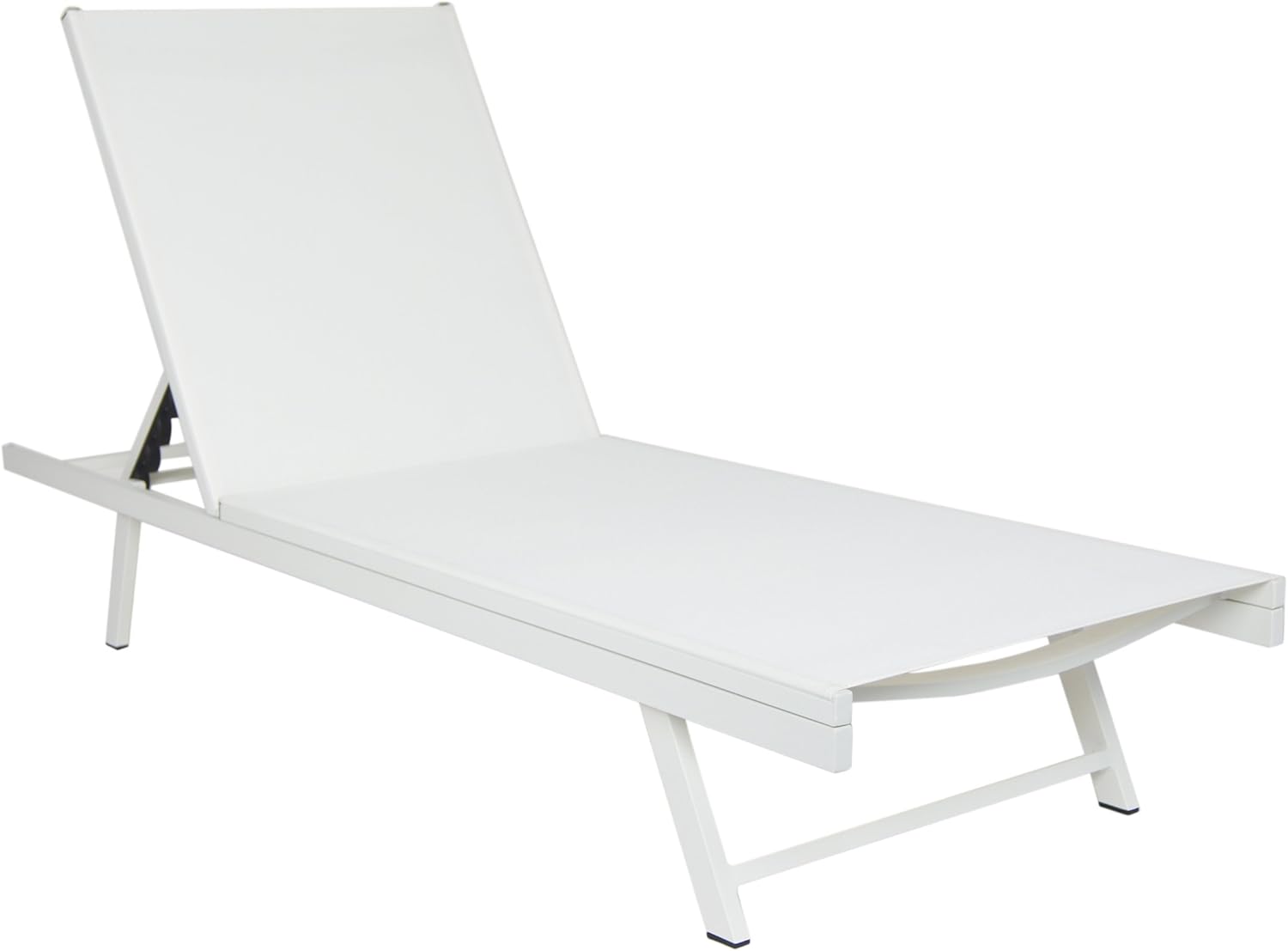 Christopher Knight Home Simon Outdoor Aluminum and Mesh Chaise Lounge, White/White