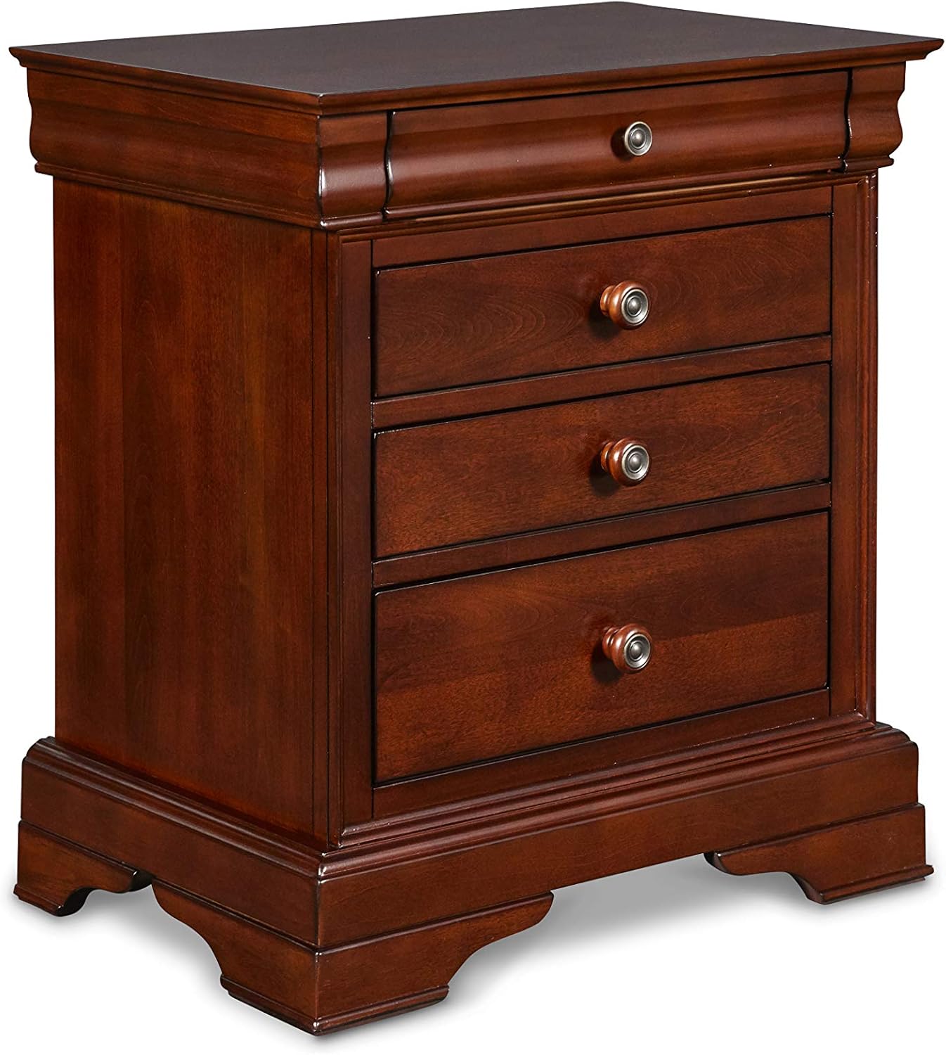 New Classic Furniture Versailles Nightstand, Bordeaux
