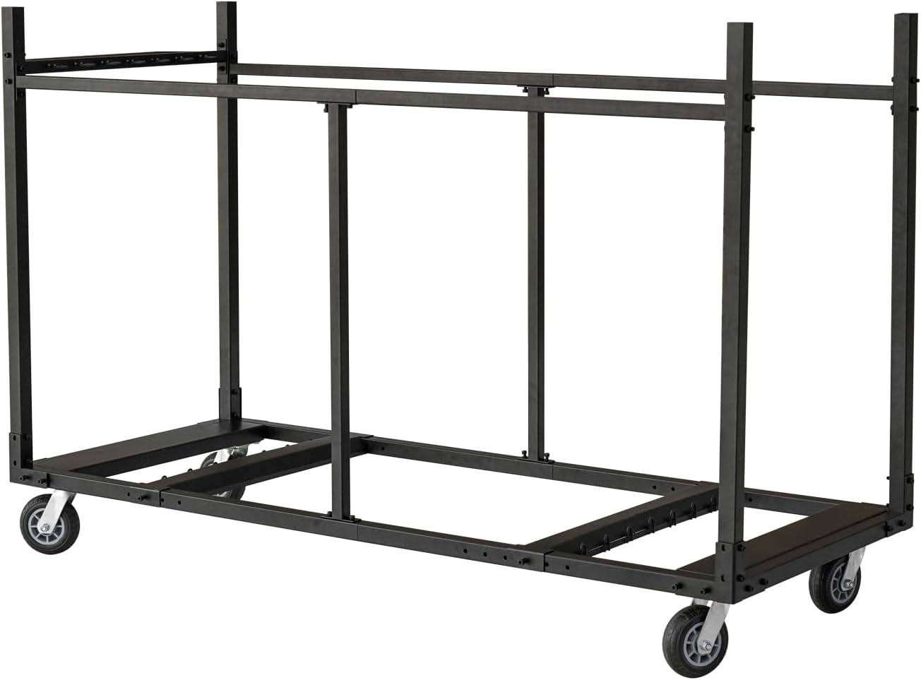 Folding Chair and Table Dolly Cart with 4PCS Casters, Rolling Storage Rack Trolley for Folding Table & Round Table, Ideal for Commercial Home Kitchen Party Desk (Black)