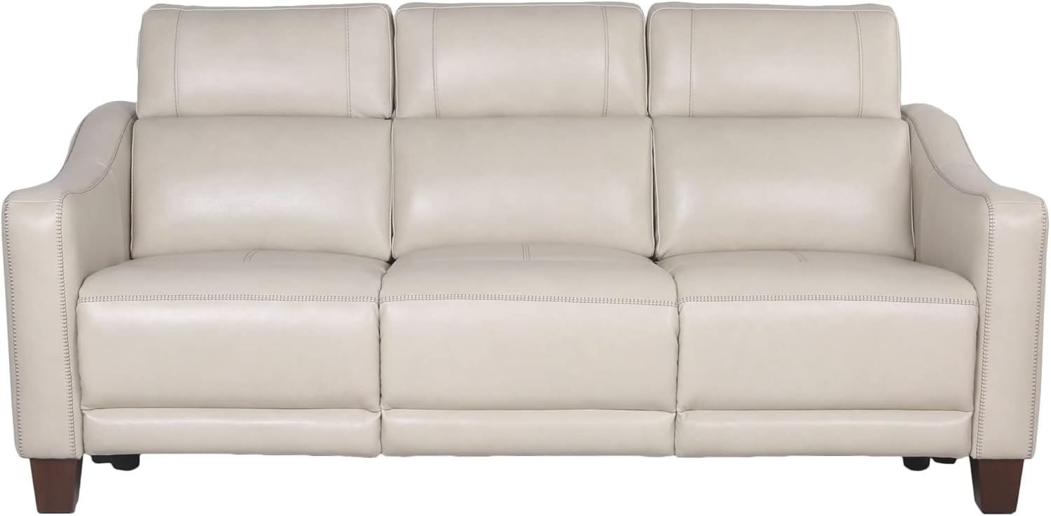 Steve Silver Ivory Dual Leather Power Headrest, Footrest, USB Charging-Transitional Design, Sofas