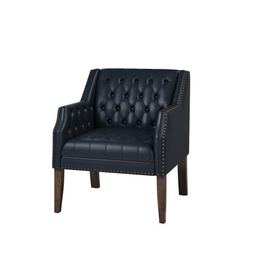 Vegan Leather Armchair (Navy)