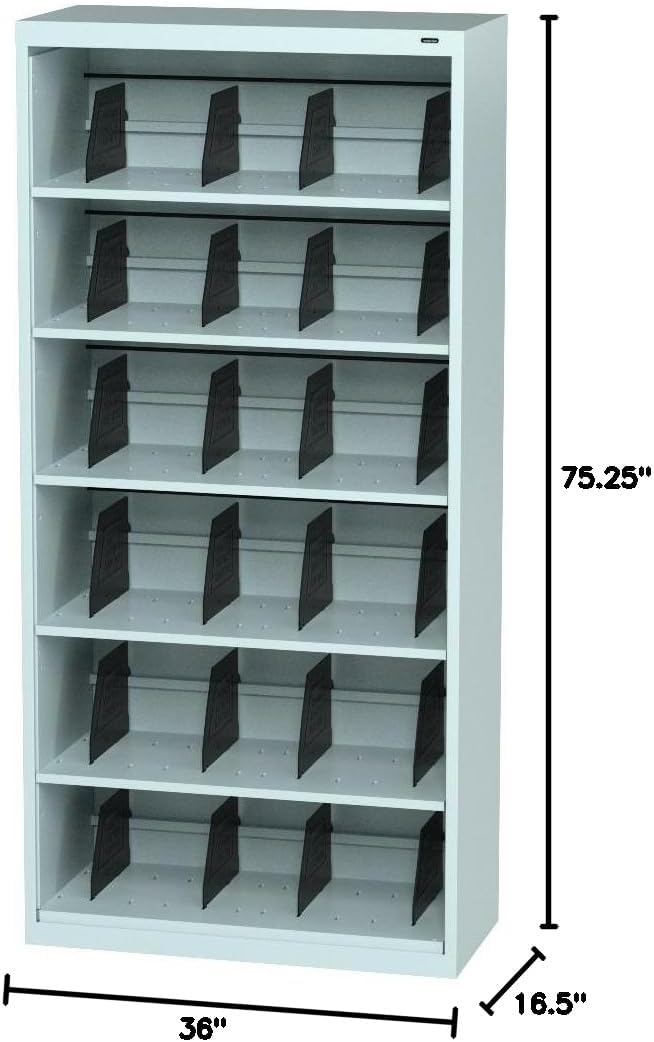 Tennsco Open Fixed Shelf Lateral File, 36w x 16 1/2d x 75 1/4, Light Gray