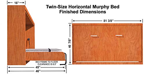 Murphy Bed Full Size Hardware Kit - Full Horizontal DIY Folding Cabinet Wall Bed for Guestroom Easy to Build, Made in USA