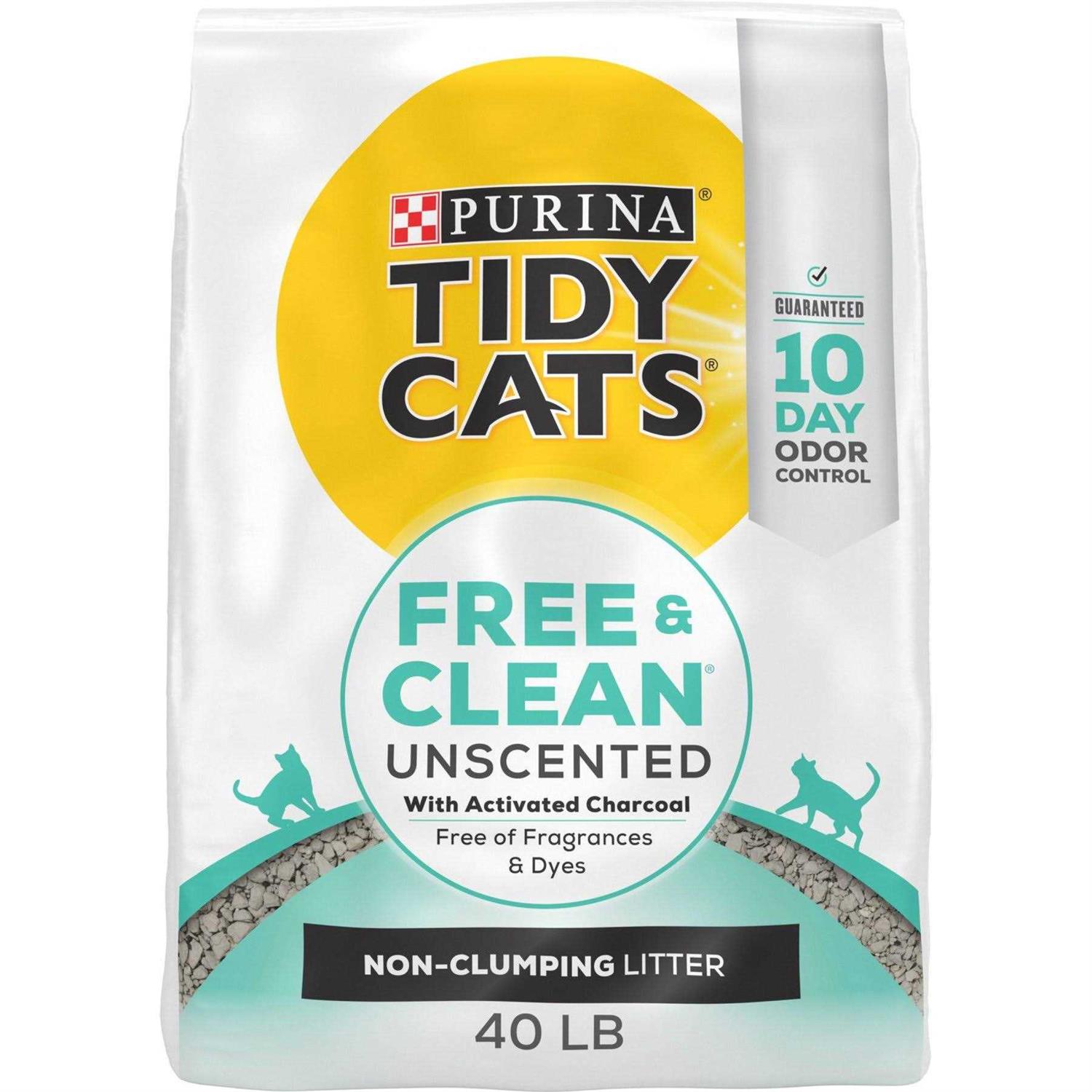 Tidy Cats Free & Clean Non Clumping Cat Litter Unscented with Activated Charcoal - Pet Supplies online store