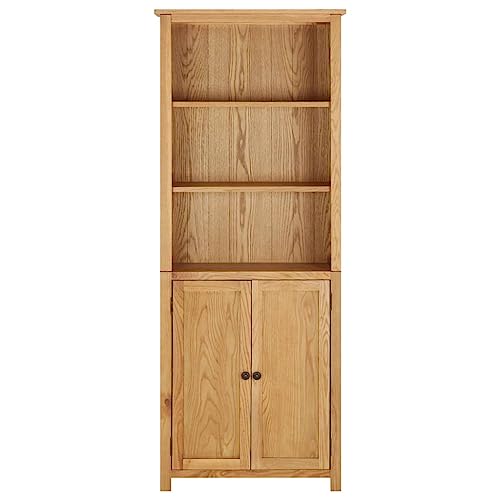 Dorm Desk Hutch Book Shelf Storage Cabinet Desk Shelf - Bookcase with 2 Doors 27.6