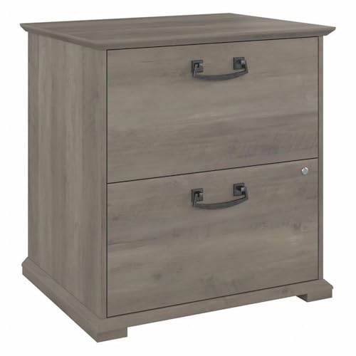 Bush Furniture Homestead Farmhouse 2 Drawer Accent Cabinet, Driftwood Gray