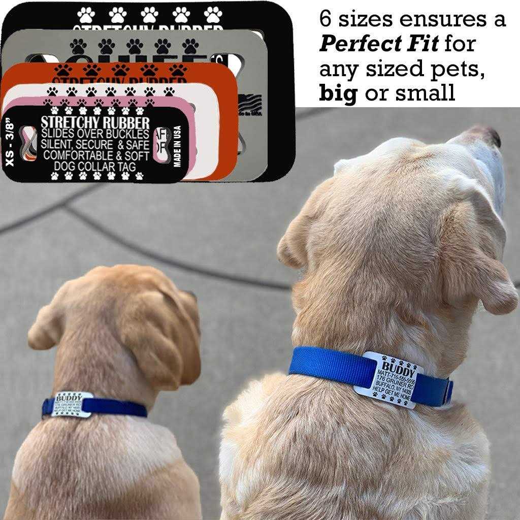 Dog Collar Tag Silent Slide On Pet ID Tags Premium Pet IDs Safe Silicone Rubber - Pet Supplies online store