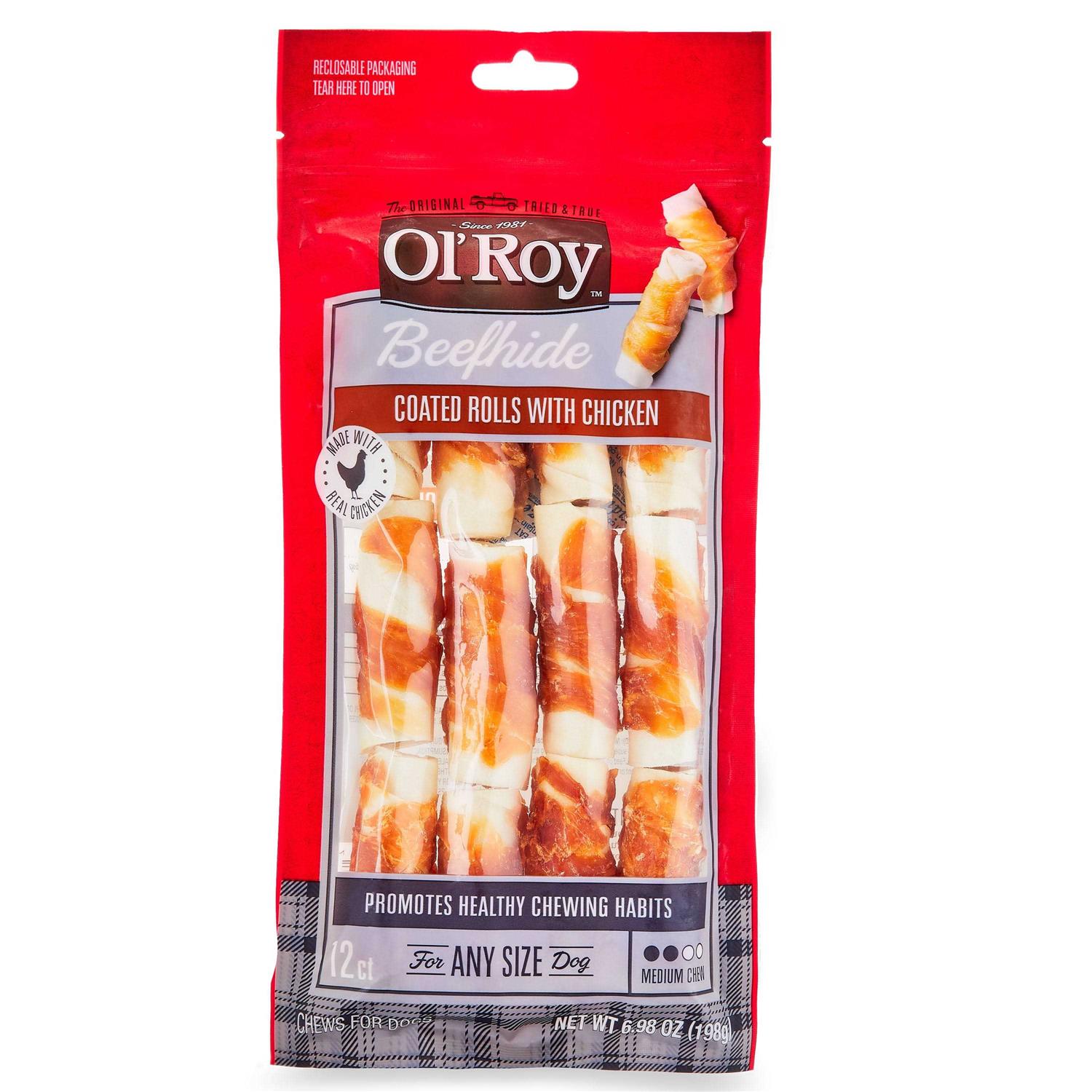 Ol' Roy Beefhide Coated Rolls with Chicken For Dogs - Pet Supplies online store