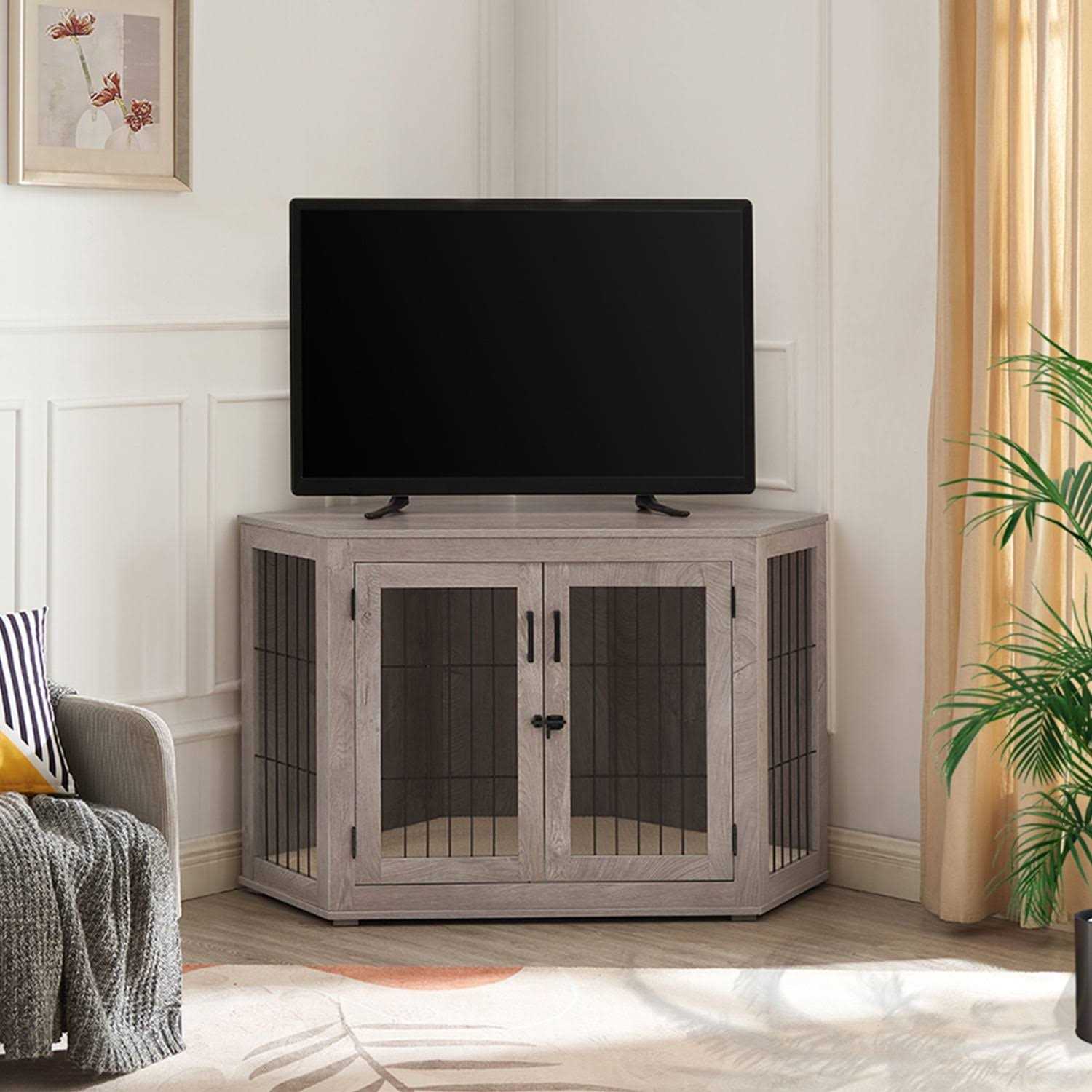 beeNbkks Large Corner Dog Crate Double Doors EV1050 - Pet Supplies online store