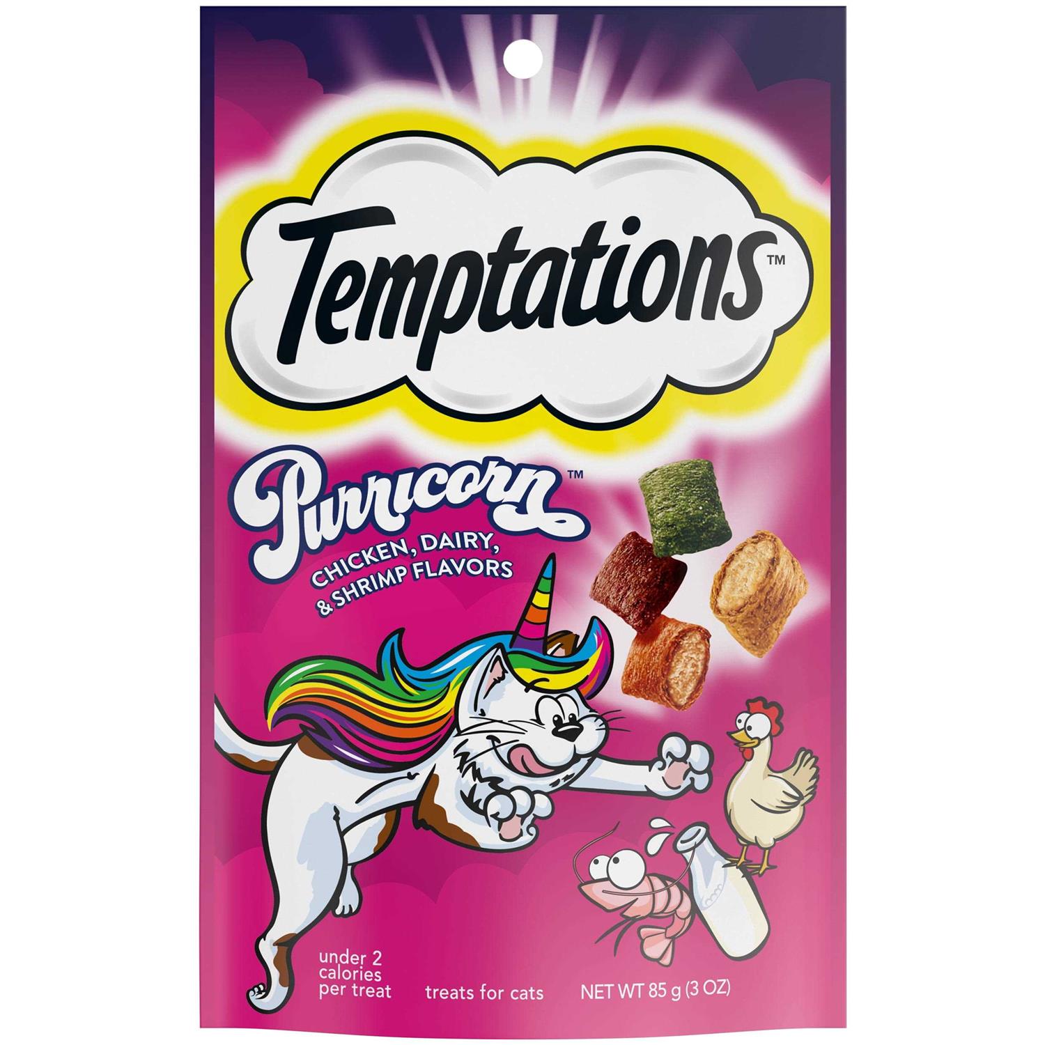 Temptations MixUps Purricorn Chicken Dairy & Shrimp Flavors Crunchy & Soft Cat Treats - Pet Supplies online store