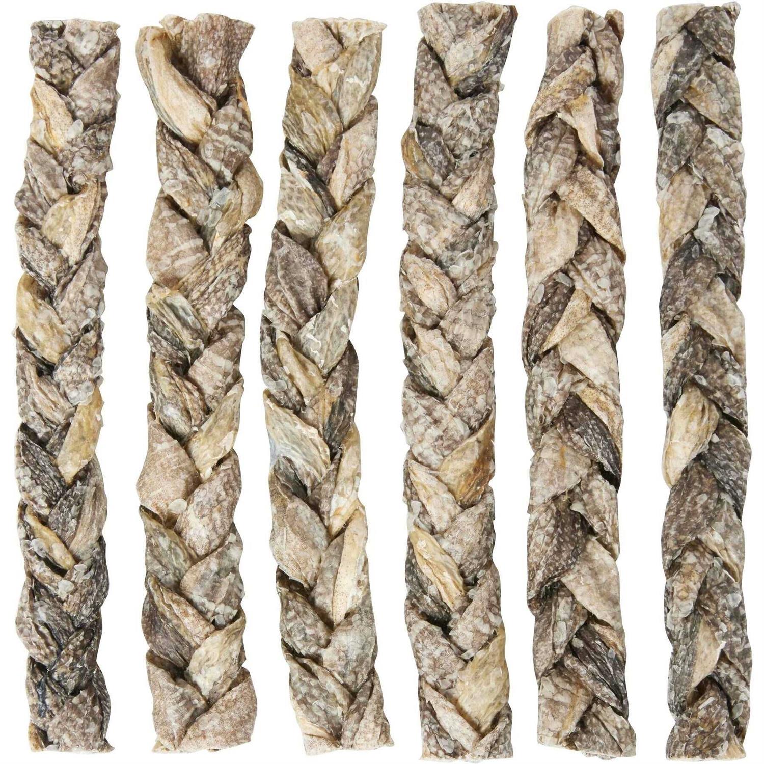 Bones & Chews 8 Braided Braided Cod Skin Dog Treats - Pet Supplies online store