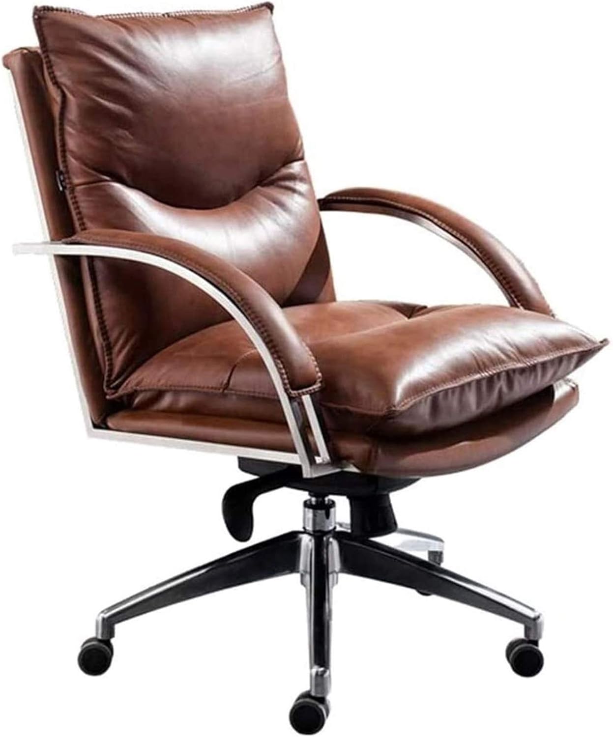 Reclining Chairs Living Room Armchairs Modern Leather Boss Chair Fashion Reclining Office Chair Home Computer Chair Swivel Chair Comfort Lever Operator Chairs 360 Degree Swivel Adjustable Seat