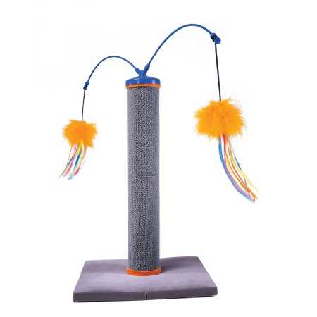Smartykat Scratch 'N Spin Carpet Cat Scratching Post with Interactive Spinning Wand Cat Toys, Size: 22.83 inches long x 15.94 inches wide x 15.94 - Pet Supplies online store