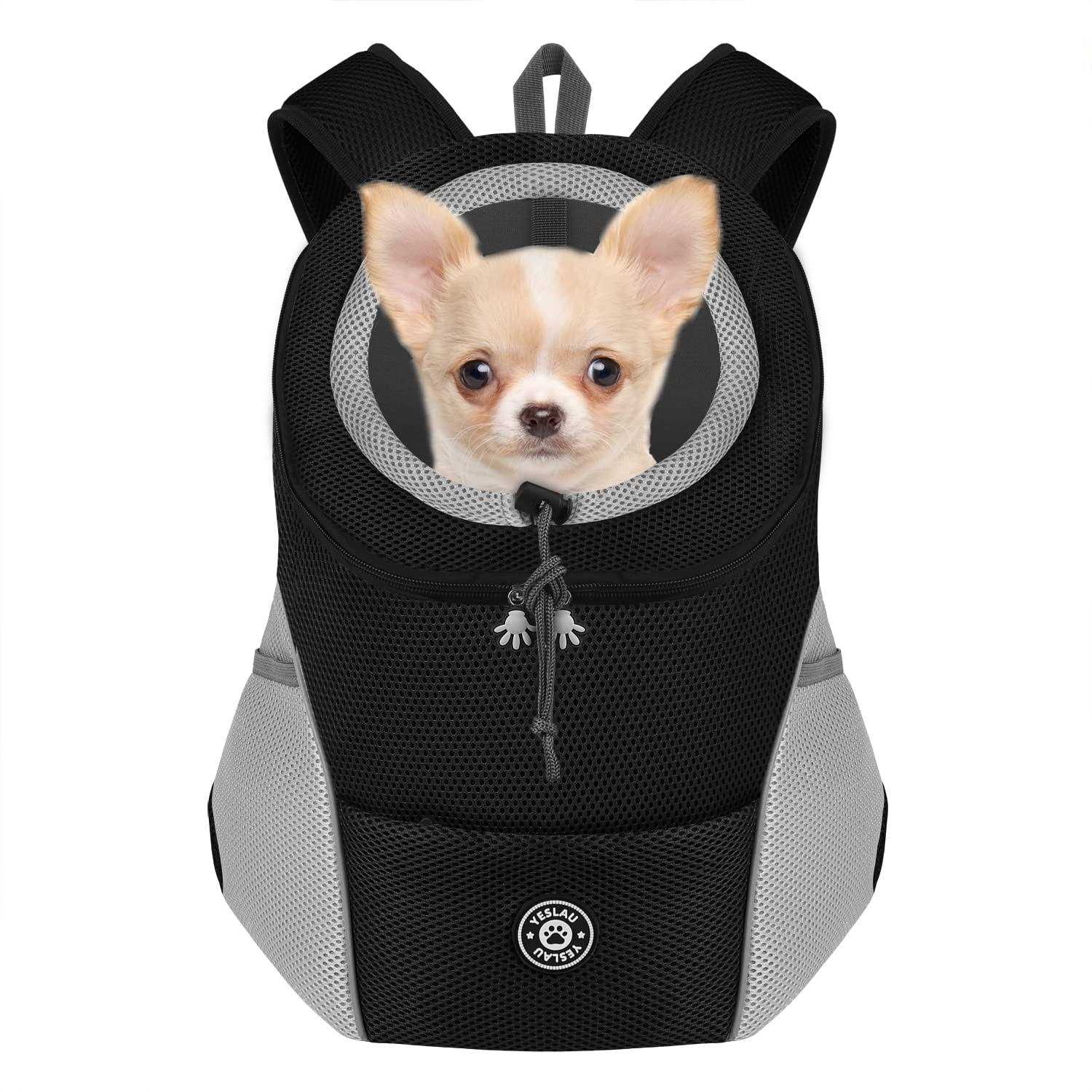 YESLAU Dog Backpack Carrier Pet Carrier for Small Medium Dogs Travel Bag Front Pack Breathable Adjustable with Safety Reflective Strips for Hiking - Pet Supplies online store