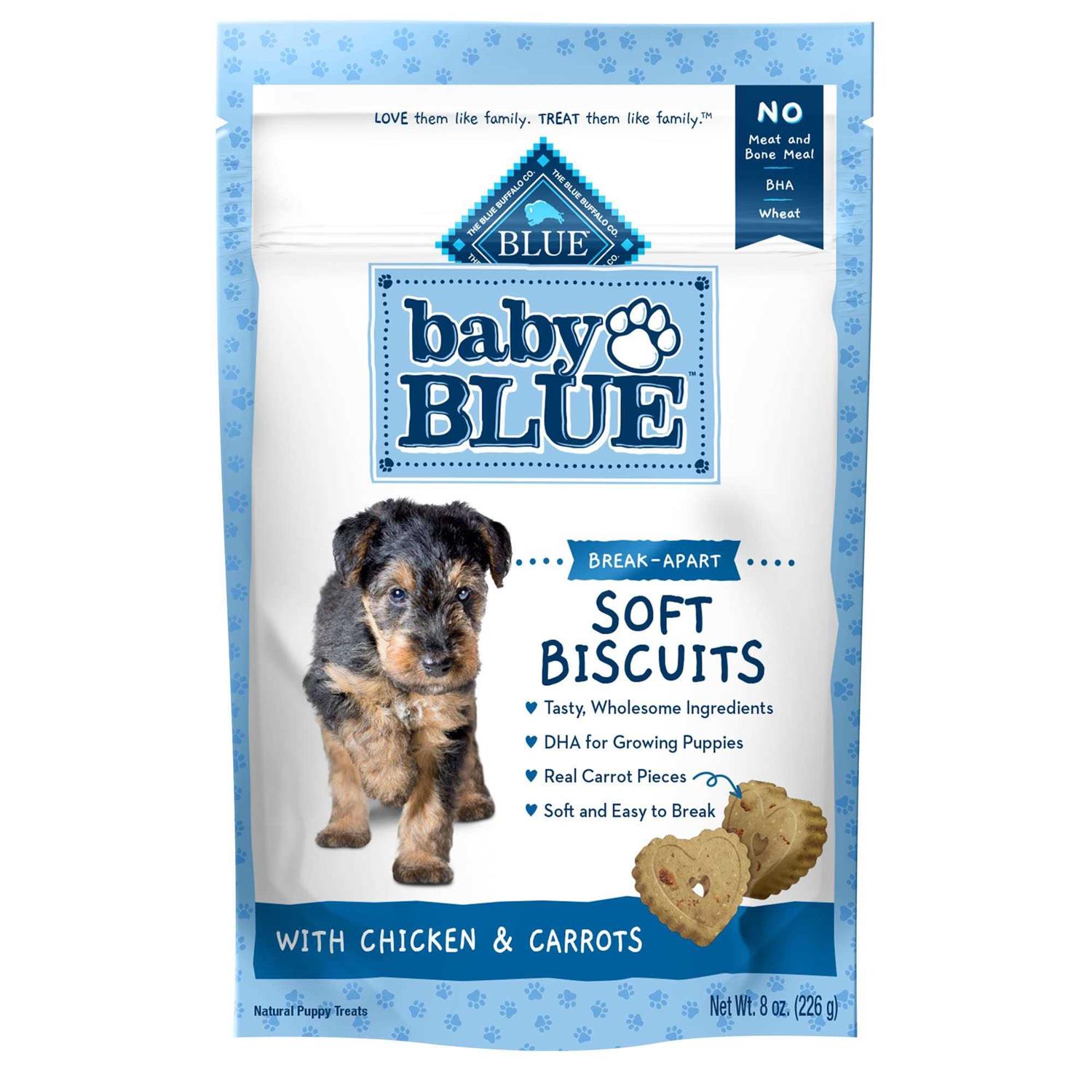 Blue Buffalo Baby Blue Soft Biscuits Natural Chicken & Carrots Puppy Dog Treats - Pet Supplies online store