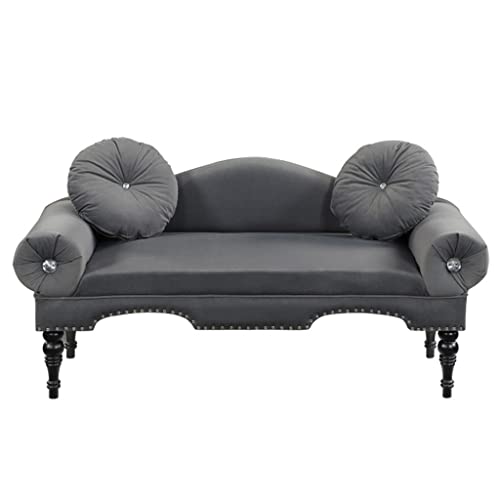 54” Width Velvet Upholstered Loveseat Sofa Accent Bedside Entryway Bench 2 Seater Couch Settee for Living Room