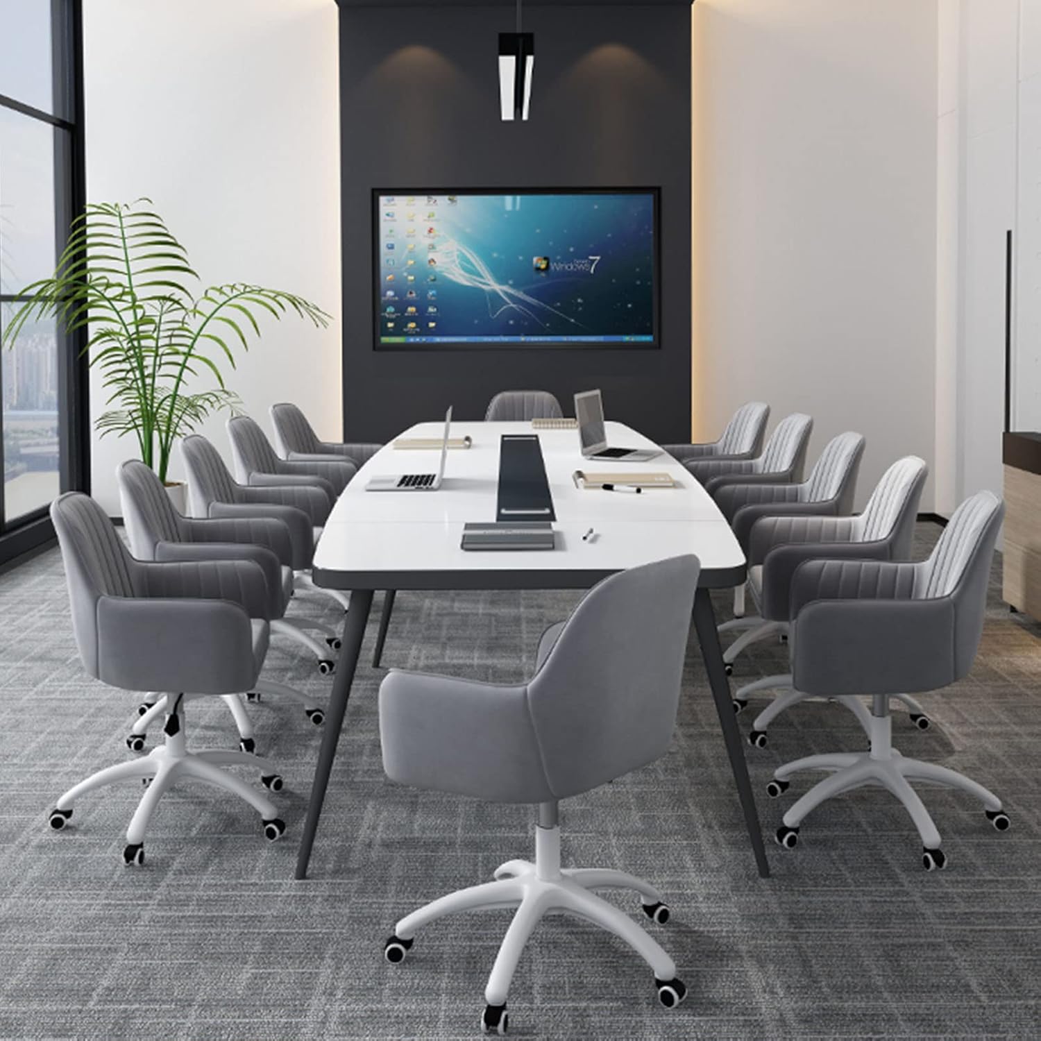 Swivel Chair Office Chair Desk Chair Computer, Swivel Chair 360 ° Free Rotation, Adjustable Height, with Armrest Castors Removable