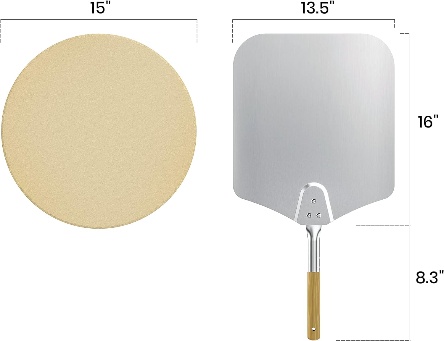 only fire Stainless Steel Pizza Ring Kit Pizza Oven Kit for Weber 22-Inch Kettle Grills - Include Pizza Stone and Aluminum Peel