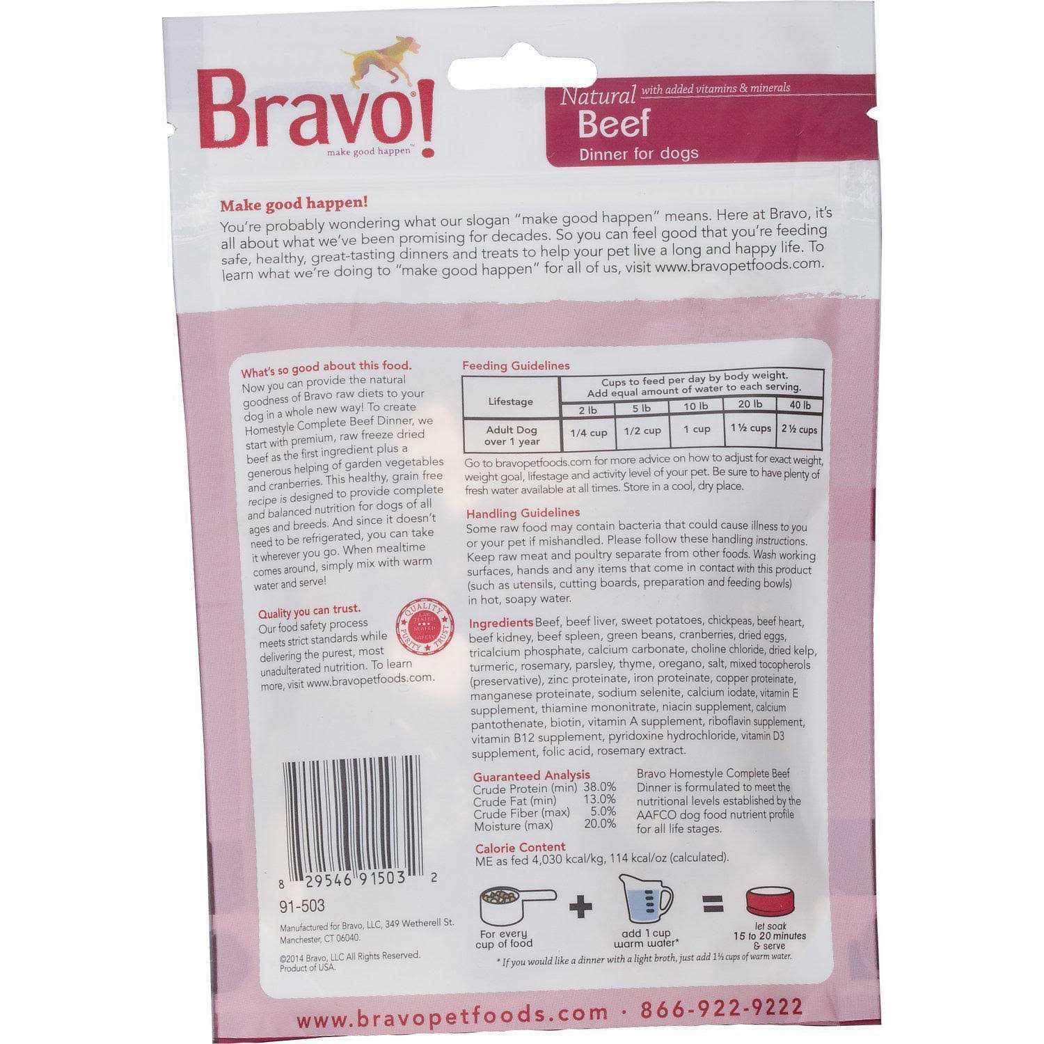 Bravo! Freeze Dried Homestyle Complete Beef Dinner Food - Pet Supplies online store