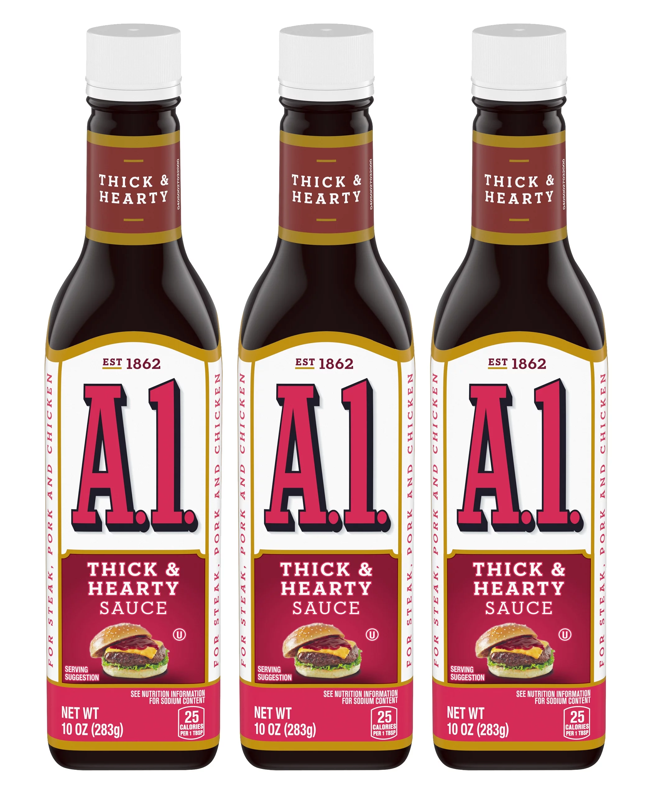 A.1. Thick & Hearty Steak Sauce, 10 oz Bottle (3-Pack)