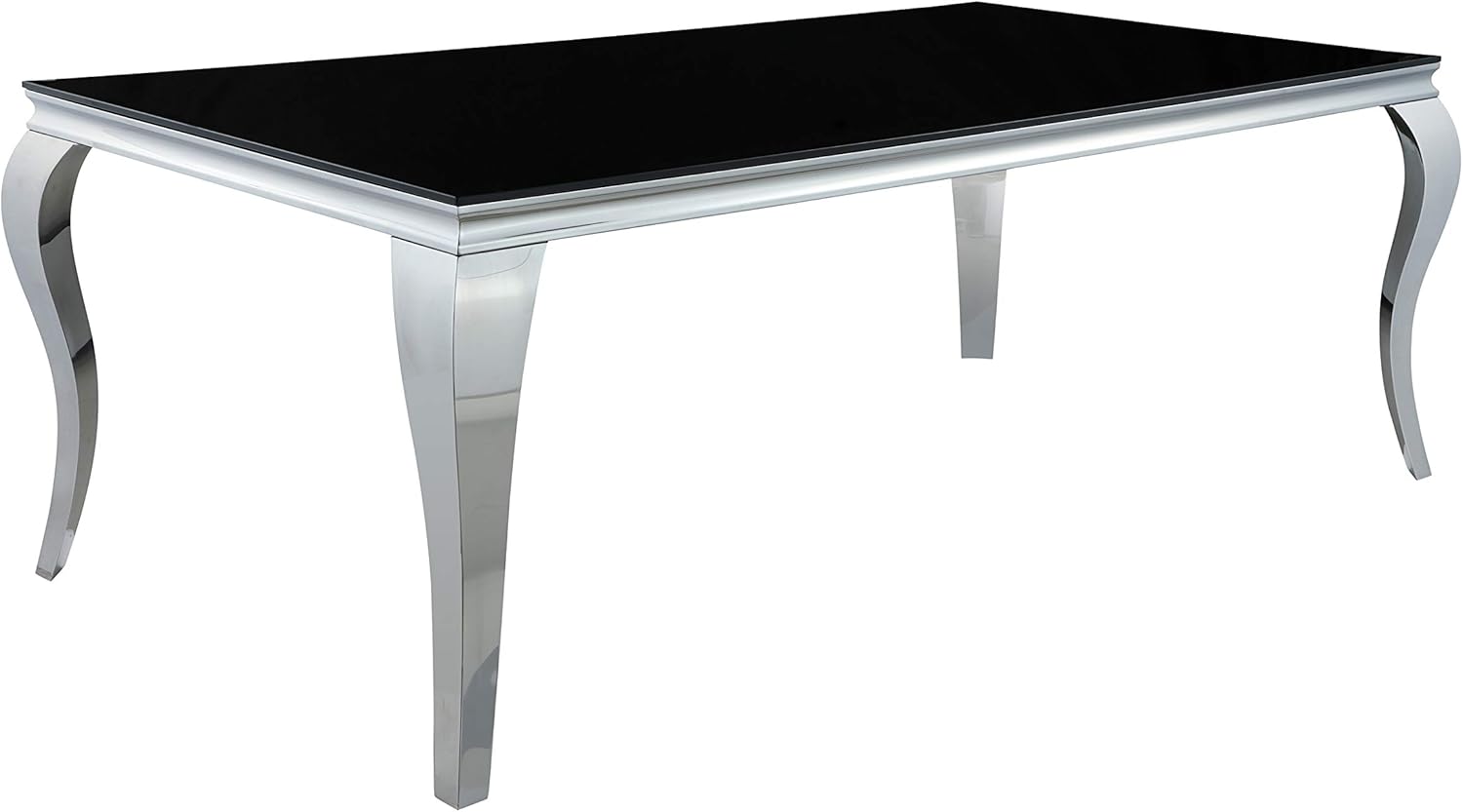 Coaster Furniture Carone Rectangular Glass Top Black and Chrome Dining Table 115071
