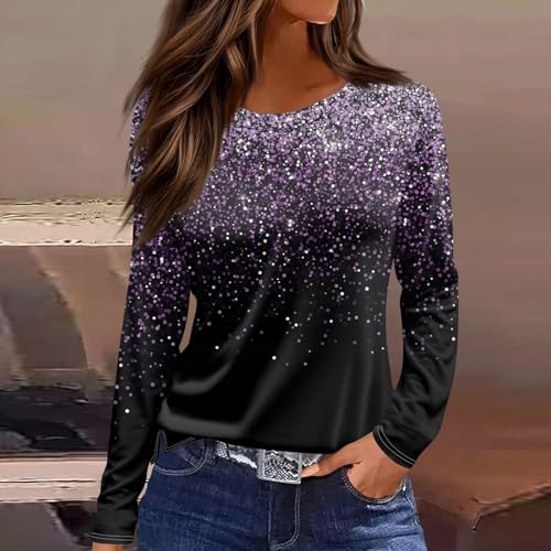 Black Long Sleeve Womens Tops Dressy Casual Summer Fall Fashion Trendy Vacation Crew Neck Tshirts Shirts Basic Tees